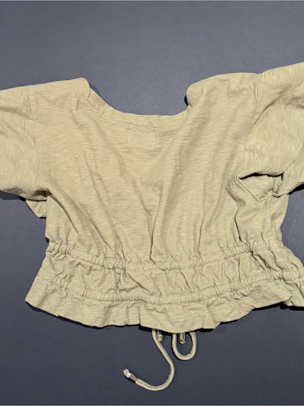 Princess Polly Olive Drawstring Ruched Crop Top - Picture 3 of 3